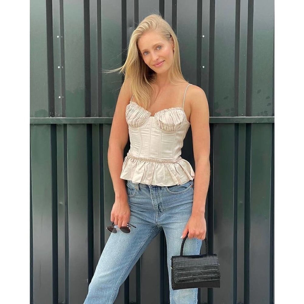 H&M Brock Collection Linen-blend Corset-style Top - Picture 10 of 13